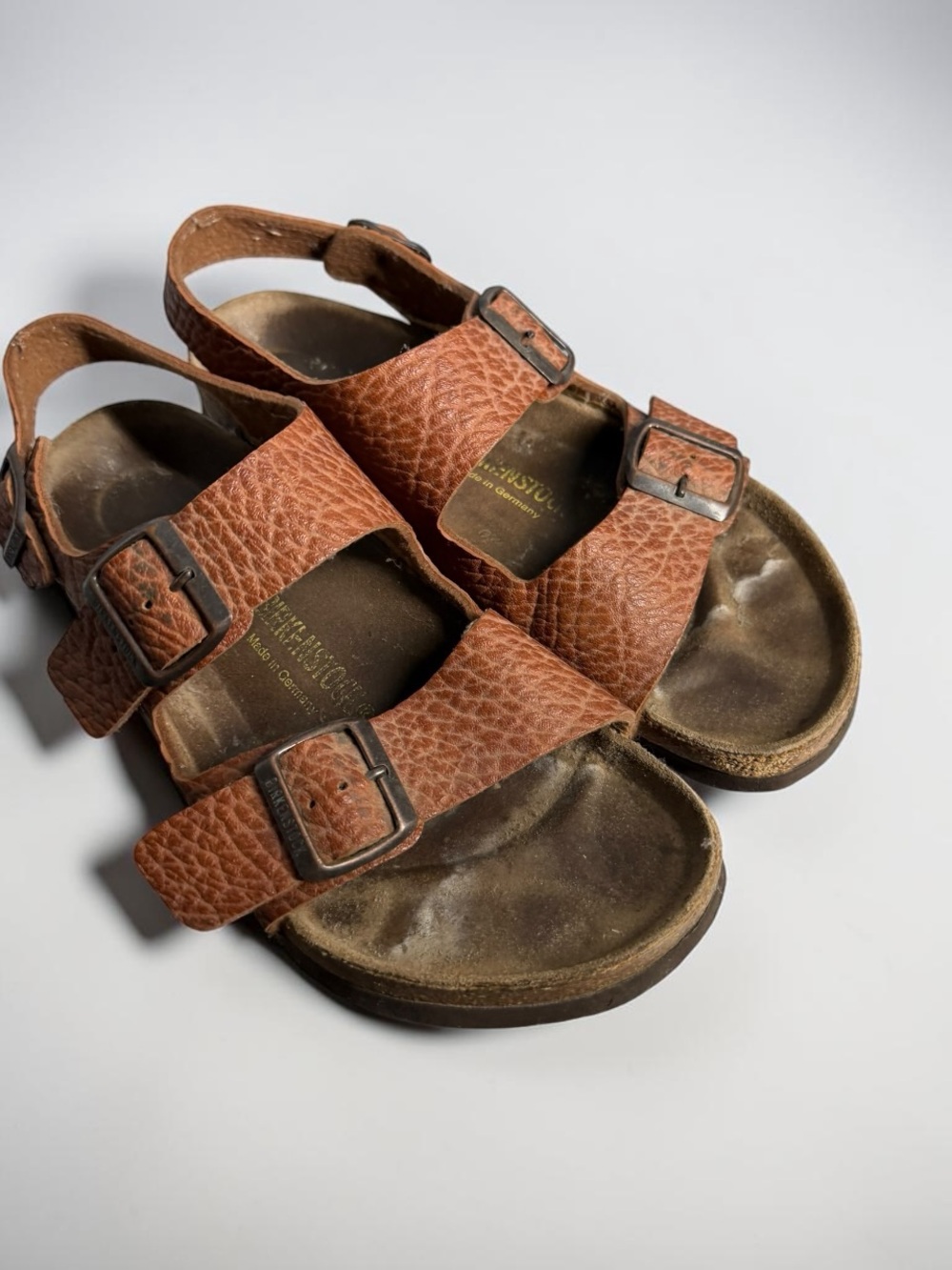 Vintage Birkenstock Milano Sandals | Brown Pebbled Leather